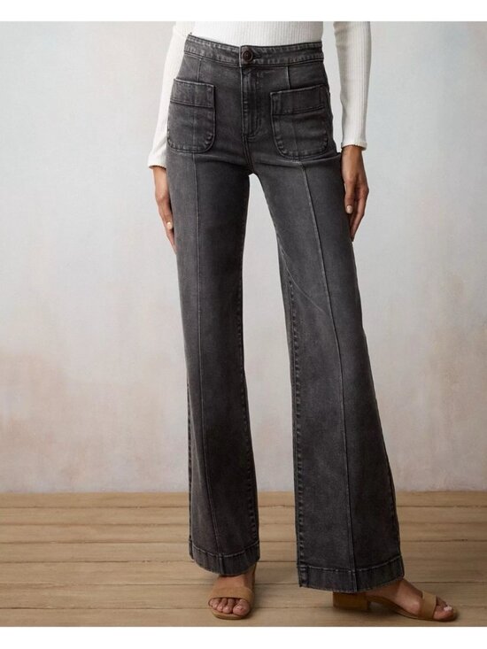 LC Lauren Conrad Denim - LC Lauren Conrad Super High Rise Trouser Jeans Women’s Size 16 Wide Leg Stretch